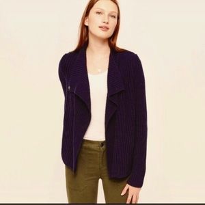 Lou and Grey Blue Moto Knit Cardigan